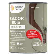 Peinture Relook Bois Vert lichen 1L - MAISON DECO