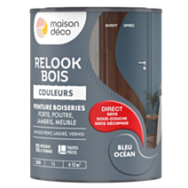 Peinture Relook Bois Bleu océan 1L - MAISON DECO