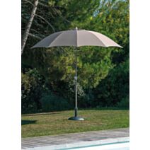 Parasol droit rond Ø2,7m Mât et toile taupe - PRO LOISIRS