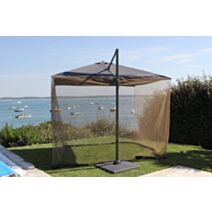 Moustiquaire pour parasol déporté 3x3 - gris