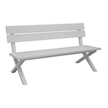 Banc Crossway 160 avec dossier alu/lattes - blanc
