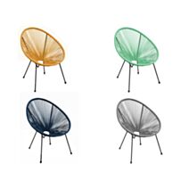 Rio fauteuil acier/fils résine - coloris mixte