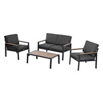 Toulouse set 4pièces alu/coussins - grey/grey