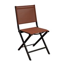 Chaise THEMA pliante alu/tpep  graphite/chine paprika