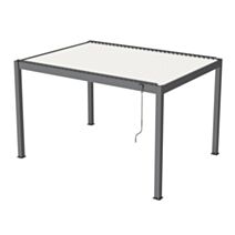 Pergola autoportante Star LED 3x4m manuelle châssis Grey / lames Blanches