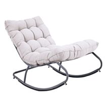 Rocking chair Madrid acier gris anthracite 71x111x73,5cm - OZALIDE