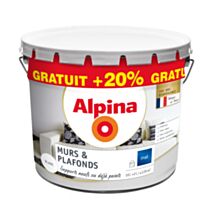 Peinture Murs & plafonds blanc mat10l+20% gratuit
