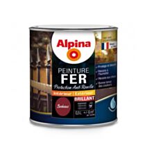Peinture fer 0,5L bordeaux ALPINA