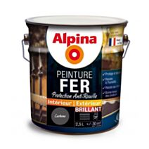 Peinture fer 2,5L carbone brillant ALPINA
