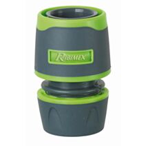 Raccord rapide libre bi-matière Ø12/15mm gris/vert - RIBIMEX