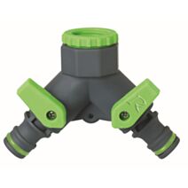Nez de robinet 3/4-1/2 2 sorties gris vert - RIBIMEX