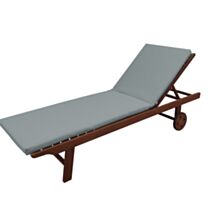 Coussin bain de soleil déhoussable 190x60x6cm aqua taupe chiné - TENDANCES ET CREATIONS