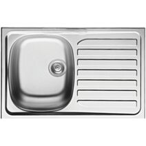 Evier de cuisine encastrable inox 1 cuve 1 égouttoir réversible