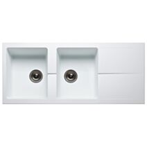 Evier TECTO 2 cuves + 1 égouttoir blanc - NORD INOX