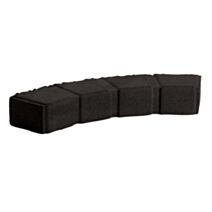 Bordure de jardin courbe Pavé Seine 50x11x7,5 cm noir