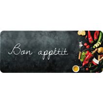 Tapis de cuisine bon appetit noir - 120 x 50