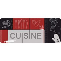 Tapis de cuisine cuisine noir rouge - 120 x 50