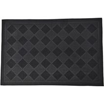 Tapis Drew caoutchouc 40x60cm noir damier - LUANCE