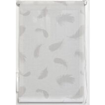 Store enrouleur tamisant imprimé plumes 45x180cm blanc