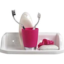 Étagère rectangulaire sur ventouses - blanc