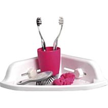 Étagère d'angle sur ventouses - blanc