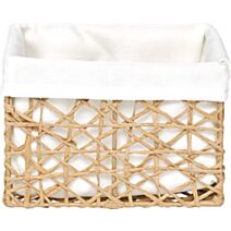 Panier en papier ficelle/tissu crème très grand - TENDANCE
