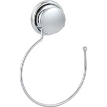 Porte serviettes rond métal sur ventouse - chrome