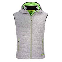 Gilet Teddy XXL gris chine/vert fluo