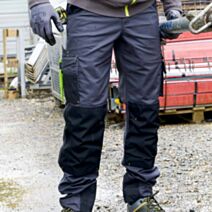 Pantalon Adam canvas renforts oxford 600D 64% polyester 34% coton 2% elasthanne gris/noir - NINE WORTHS