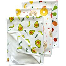 Lot de 3 torchons microfibre ultra absorbants motifs fruits