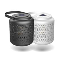 Lanterne solaire Orientale led IP44 métal cuivré noir/blanc - XANLITE