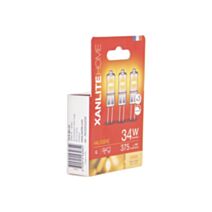 Lot de 3 ampoules halogènes capsule verre G4 7,5x2,5x11,5cm blanc chaud - XANLITE