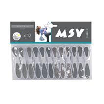 Pince à linge x12 bi-matière gris