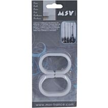 Anneaux de rideaux de douche lot de 12 blanc - MSV