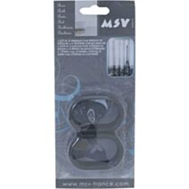 Anneaux pour rideaux de douche noirs - lot de 12 - MSV