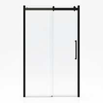 Paroi de douche 1 porte coulissante verre trempé 8mm 120cm noir mat - AURLANE