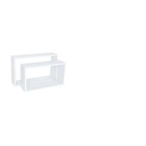 Set 2 cubes rectangle 45x27/40x22x11,7cm blanc - DECO SYSTEM