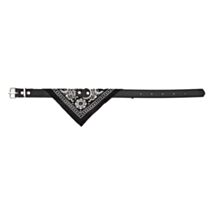 Collier bandana cuir synthétique 38 x 15 cm noir - ZAMIBO