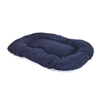 Coussin coton polyester ovale 50 x 30 cm tissu oxford marine gris - ZAMIBO