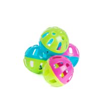 Balles plastique dure x 4 grelots Ø4 cm - ZAMIBO