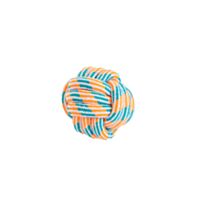 Jouet chien balle corde coton Ø11 cm vert orange blanc - ZAMIBO