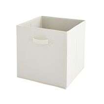 Panier rangement intissé 27x27x27cm Blanc Coton