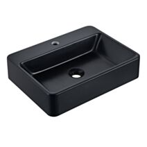 Vasque à poser Atlanta retangulaire noire résine L50xH13xP37cm