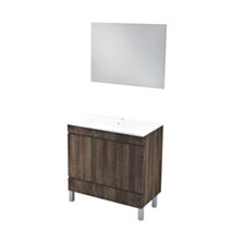 Meuble salle de bain Lancelo mélaminé 81x46x83cm gris foncé - ONDEE
