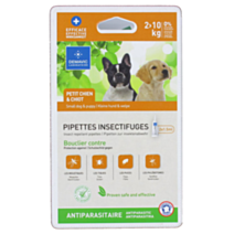 2 Pipettes Insectifuges Antiparasitaire Chiot/Petit Chien - DEMAVIC