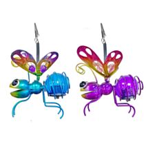 Papillon solaire métal verre à suspendre 8cm - GALIX
