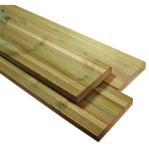Lame terrasse Pin nord rouge traité CL4 vert 28x145 3m90 