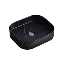 Vasque à poser Nera ovale noire Décor marbre céramique L45xH11xP38cm