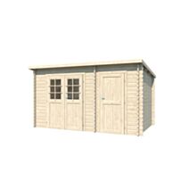 Abri de jardin en bois ASTER M38 mono pente de 12,6 m² en 2 espaces - EDEN PARTENAIRE