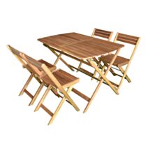 Ensemble repas Sarafy acacia teinté FSC bois naturel 